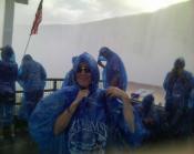 Mrs. Yuck, with really bad sunglasses, under the Canadian Falls