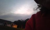 The building and me in the twilight.