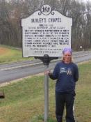 at the sign